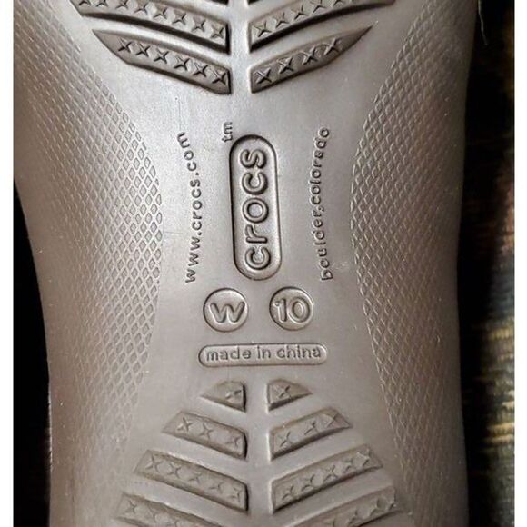 CROCS Wrapped Brown Tan Suede Mary Jane Shoes- Size 10 - Picture 3 of 6